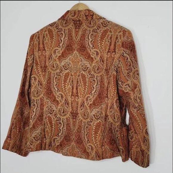 Vintage BOHO Haggar Tapestry blazer Paisley Button up Jacquard Blazer Jacket - Picture 6 of 16